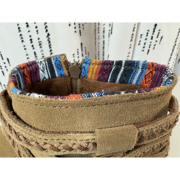 Minnetonka Womens Dixon Suede Boots 9.5 Brown Rodeo Cowgirl Country Western Boho - Picture 5 of 14